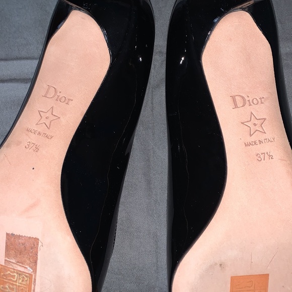 DESIGNER CHRISTIAN DIOR POINTED TOE KITTEN HERLS, BNWOT. PATENT LEATHER - Picture 8 of 12